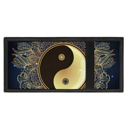 Gold Yin Yang Mandala Print Trifold Wallet