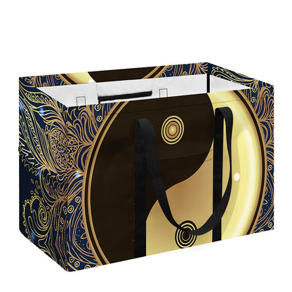 Gold Yin Yang Mandala Print Utility Tote Bag