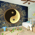 Gold Yin Yang Mandala Print Wall Sticker