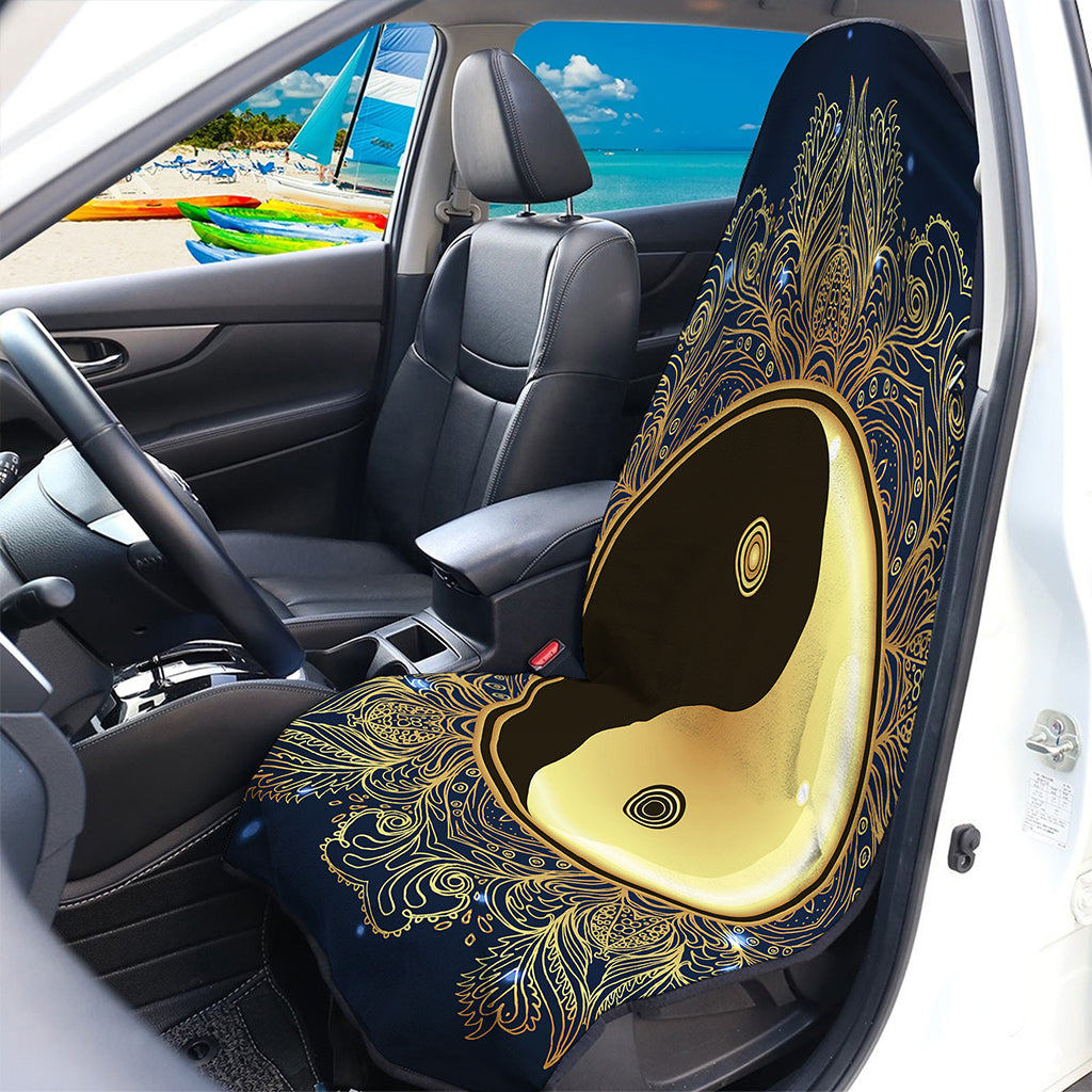 Gold Yin Yang Mandala Print Waterproof Car Seat Cover