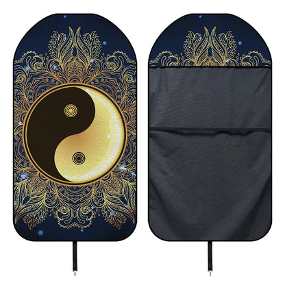 Gold Yin Yang Mandala Print Waterproof Car Seat Cover