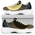 Gold Yin Yang Mandala Print White Chunky Shoes