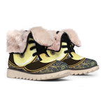 Gold Yin Yang Mandala Print Winter Boots