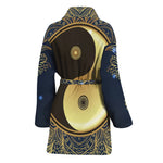 Gold Yin Yang Mandala Print Women's Bathrobe