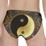 Gold Yin Yang Mandala Print Women's Panties