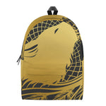 Golden Bohemian Howling Wolf Print Backpack