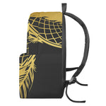 Golden Bohemian Howling Wolf Print Backpack