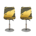 Golden Bohemian Howling Wolf Print Bar Stool Covers