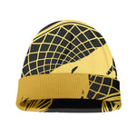 Golden Bohemian Howling Wolf Print Beanie