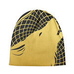 Golden Bohemian Howling Wolf Print Beanie