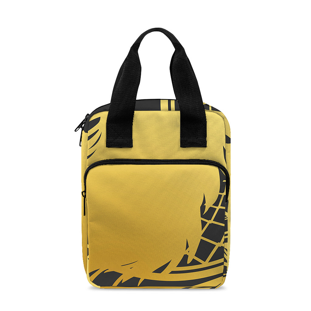 Golden Bohemian Howling Wolf Print Bible Tote Bag