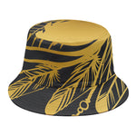 Golden Bohemian Howling Wolf Print Bucket Hat