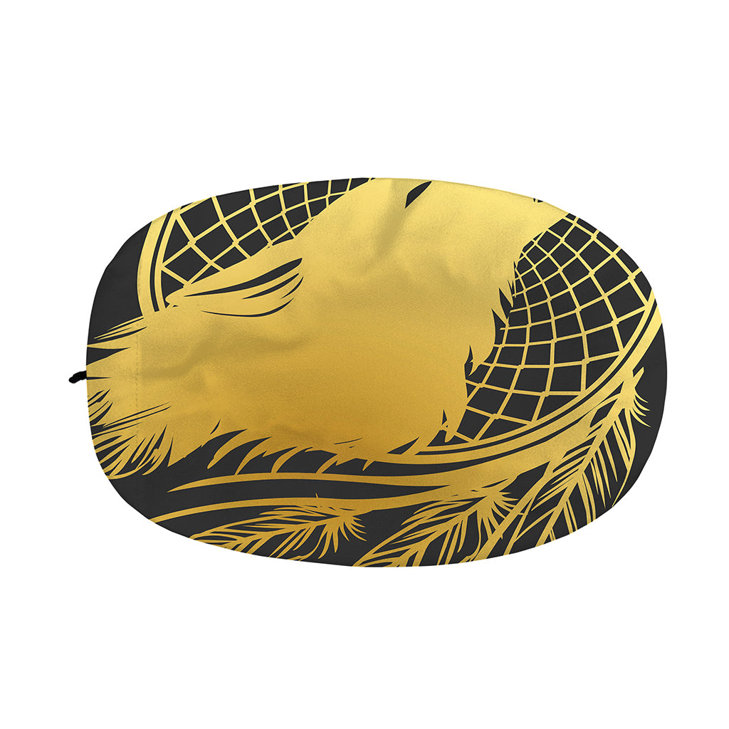 Golden Bohemian Howling Wolf Print Car Side Mirror Covers