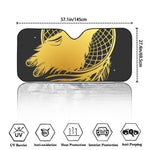 Golden Bohemian Howling Wolf Print Car Windshield Sun Shade