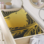 Golden Bohemian Howling Wolf Print Changing Pad Cover