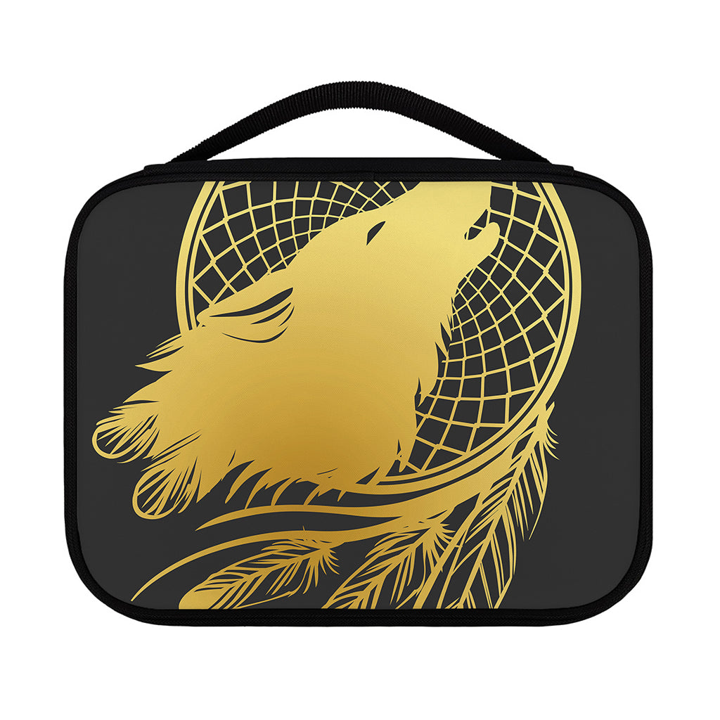 Golden Bohemian Howling Wolf Print Classic Bible Case