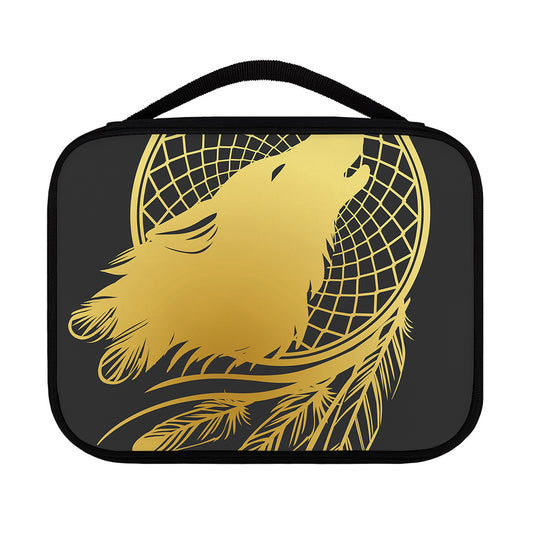 Golden Bohemian Howling Wolf Print Classic Bible Case