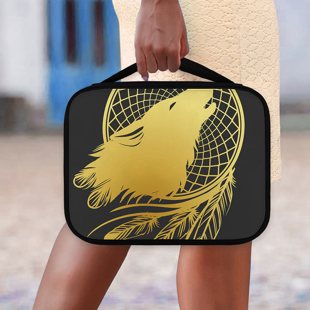Golden Bohemian Howling Wolf Print Classic Bible Case