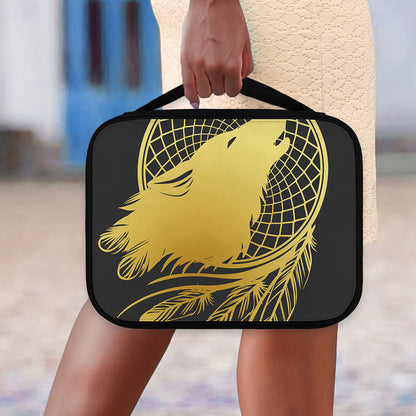 Golden Bohemian Howling Wolf Print Classic Bible Case