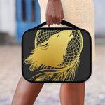 Golden Bohemian Howling Wolf Print Classic Bible Case