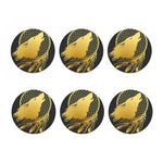 Golden Bohemian Howling Wolf Print Coaster Set