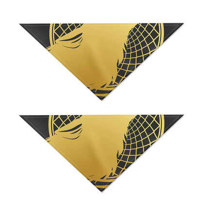 Golden Bohemian Howling Wolf Print Dog Bandana