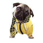 Golden Bohemian Howling Wolf Print Dog Zip Up Hoodie