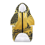 Golden Bohemian Howling Wolf Print Dog Zip Up Hoodie