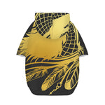 Golden Bohemian Howling Wolf Print Dog Zip Up Hoodie