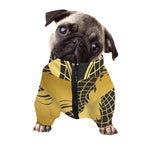 Golden Bohemian Howling Wolf Print Dog Zip Up Jacket