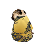 Golden Bohemian Howling Wolf Print Dog Zip Up Jacket