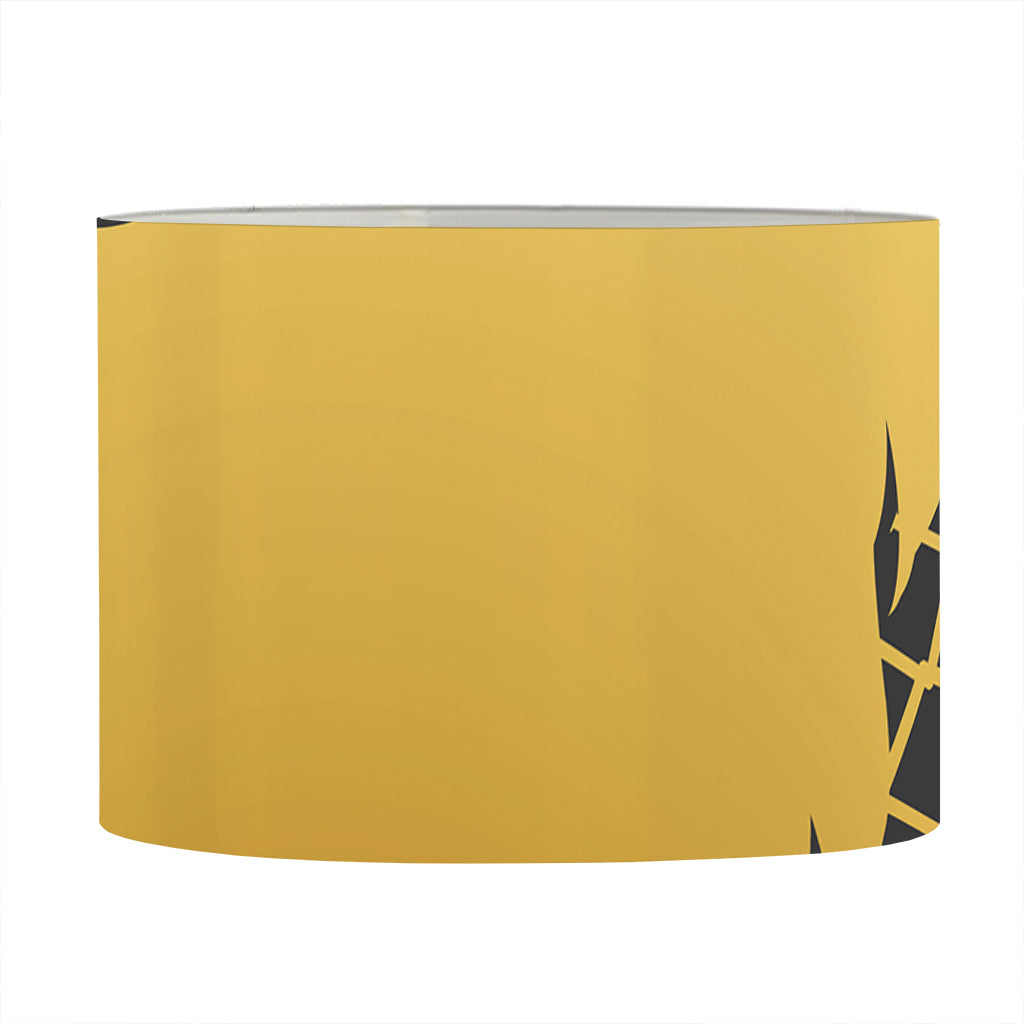 Golden Bohemian Howling Wolf Print Drum Lamp Shade