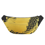 Golden Bohemian Howling Wolf Print Fanny Pack