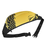 Golden Bohemian Howling Wolf Print Fanny Pack