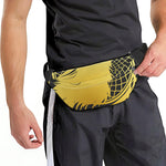 Golden Bohemian Howling Wolf Print Fanny Pack