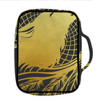 Golden Bohemian Howling Wolf Print Front Pocket Bible Bag