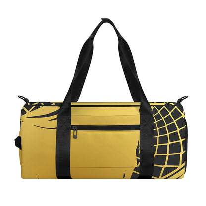 Golden Bohemian Howling Wolf Print Gym Bag