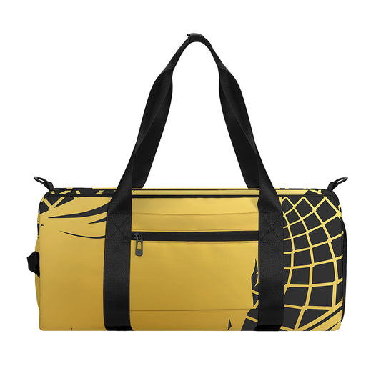 Golden Bohemian Howling Wolf Print Gym Bag