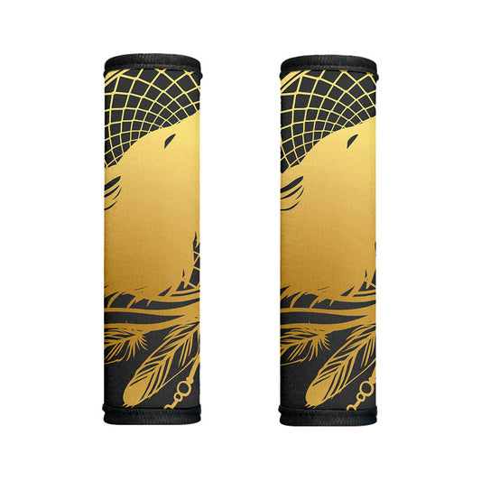 Golden Bohemian Howling Wolf Print Handle Covers