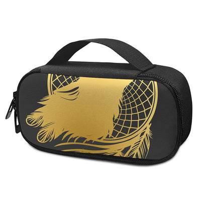 Golden Bohemian Howling Wolf Print Insulin Cooler Travel Case