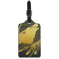 Golden Bohemian Howling Wolf Print Luggage Tag