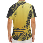 Golden Bohemian Howling Wolf Print Men's Deep V-Neck Shirt