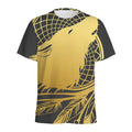 Golden Bohemian Howling Wolf Print Men's Athletic T-Shirt