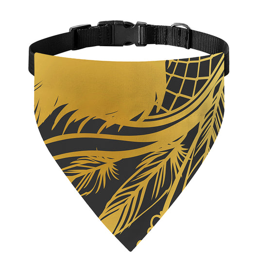 Golden Bohemian Howling Wolf Print Over The Collar Dog Bandana