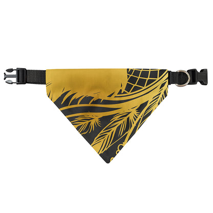 Golden Bohemian Howling Wolf Print Over The Collar Dog Bandana