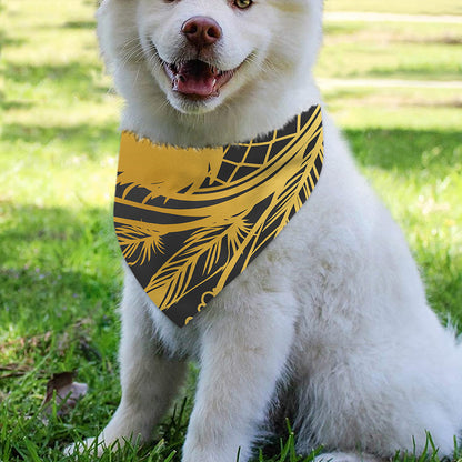 Golden Bohemian Howling Wolf Print Over The Collar Dog Bandana