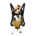 Golden Bohemian Howling Wolf Print Pet Carrier Backpack
