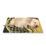 Golden Bohemian Howling Wolf Print Pet Cooling Mat Cover