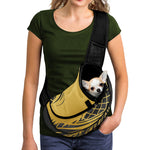 Golden Bohemian Howling Wolf Print Pet Sling Carrier