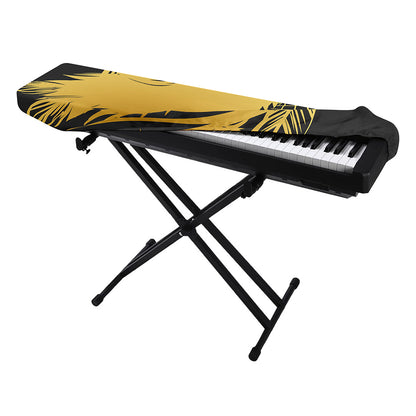 Golden Bohemian Howling Wolf Print Piano Keyboard Cover